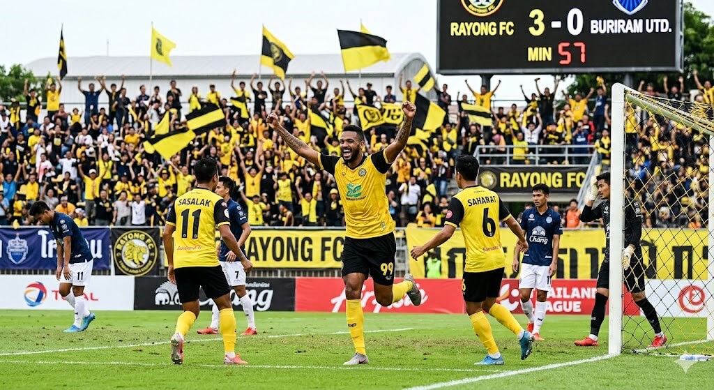 ผลบอล ระยอง พบ บุรีรัมย์: ทัพม้านิลมังกรฉลองชัยชนะครั้งประวัติศาสตร์ถล่มปราสาทสายฟ้า 3-0 ในไทยลีก