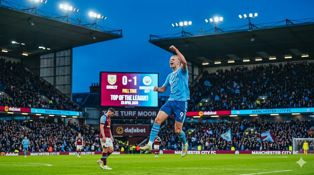 ผลบอล เบิร์นลีย์ พบ แมนซิตี 0-1 เออร์ลิง ฮาลันด์ ยิงประตูชัย แมนฯ ซิตี้ ขึ้นจ่าฝูงพรีเมียร์ลีกล่าสุด 23 เมษายน 2569