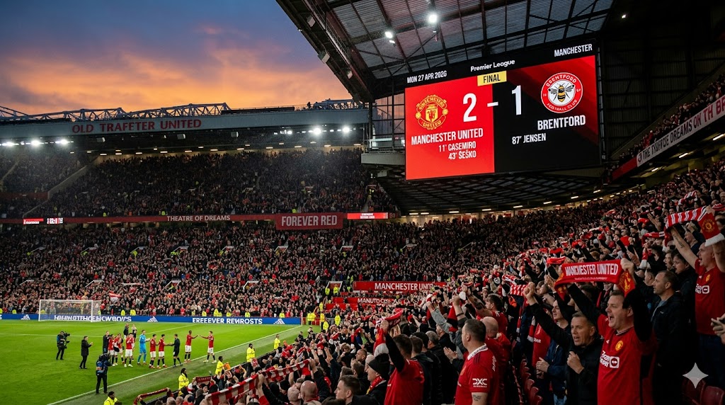 ภาพบรรยากาศการแข่งขัน แมนยู พบ เบรนต์ฟอร์ด พรีเมียร์ลีก 2025-26 ที่สนามโอลด์ แทรฟฟอร์ด ปีศาจแดงเฉือนชนะ 2-1
